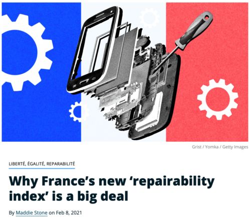 法國監(jiān)管新規(guī) 電子產(chǎn)品可修復(fù)性信息透明化